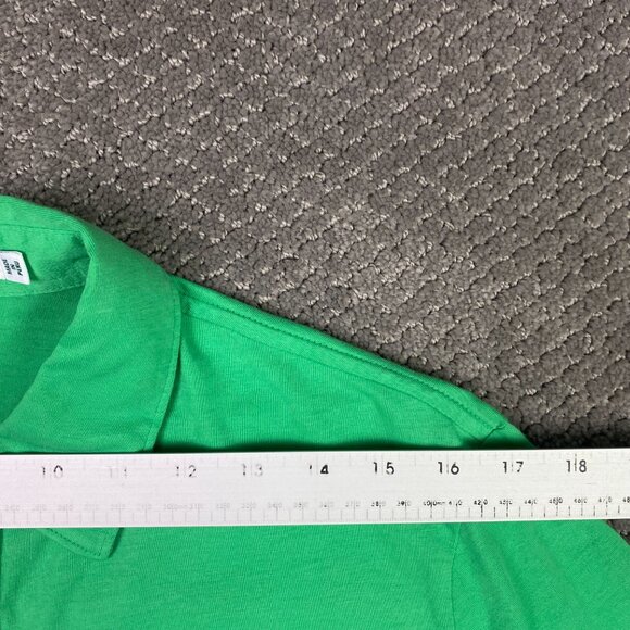 Criquet Players Polo Shirt Mens Medium Green Shamrock Pocket 4 Btn Golf Preppy - Picture 10 of 10